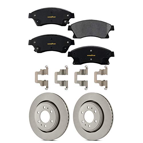Goodyear Brakes PRK47712F | Front Premium Brake Kit with Pair (2) of AntiOx Coated Brake Rotors and Semi-Metallic Brake Pads fits Chevrolet Cruze 15-11, Cruze Limited 2016, Sonic 18-12 - Image 1