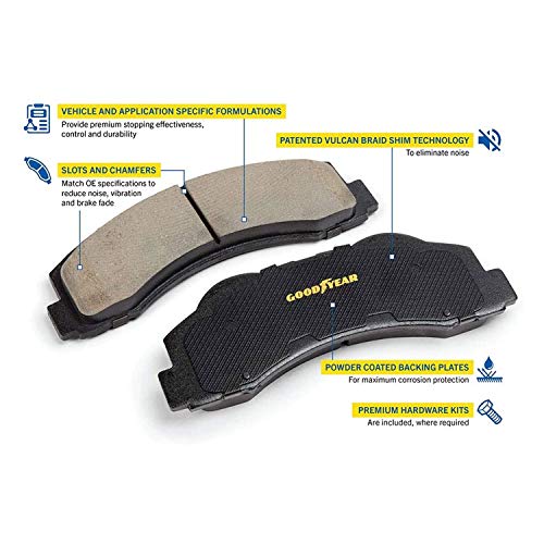 Goodyear Brakes PRK47712F | Front Premium Brake Kit with Pair (2) of AntiOx Coated Brake Rotors and Semi-Metallic Brake Pads fits Chevrolet Cruze 15-11, Cruze Limited 2016, Sonic 18-12 - Image 4