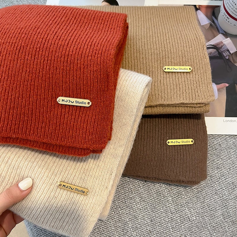 Australian Pure Wool 100 Cashmere Scarf Arrival All-Match Winter New Year Red Warm Knitted Scarf For Women - Image 4