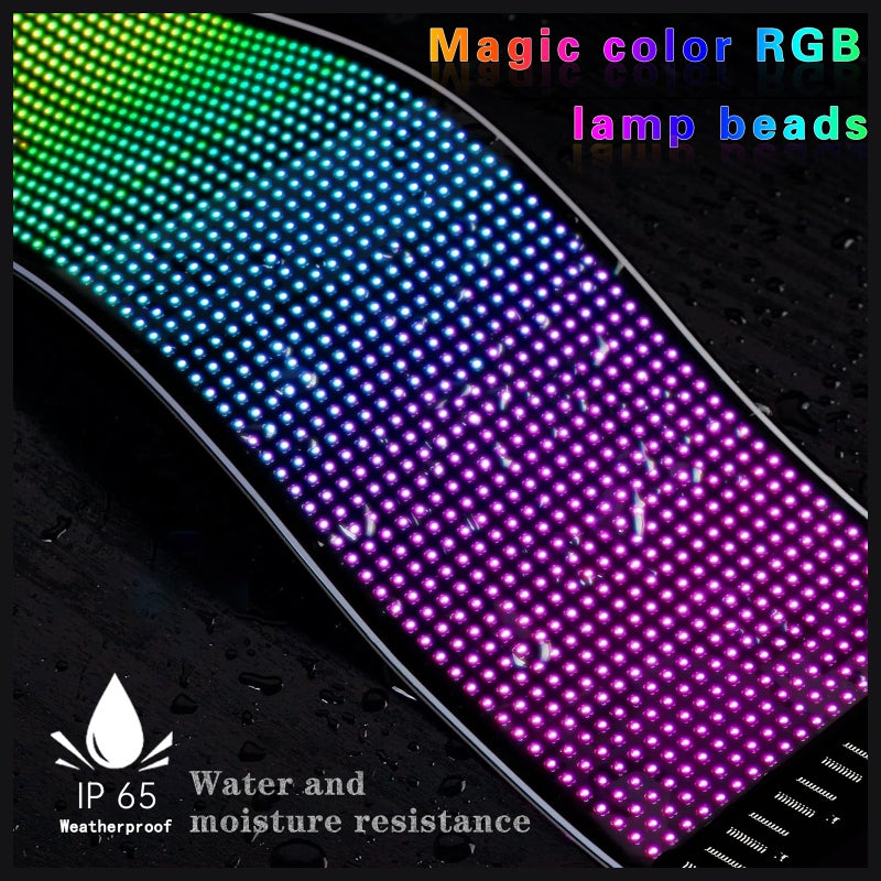 Flexible LED Screen 20*64 Right Angles 102*348Mm Ip65 Waterproof - App & Bt Connectivity Customizable Led Sign Display for Car Windows - Image 2