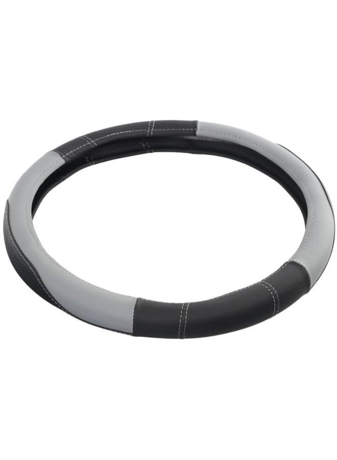 غطاء طارة دركسيون من الجلد - اسود/رمادي - Image 3