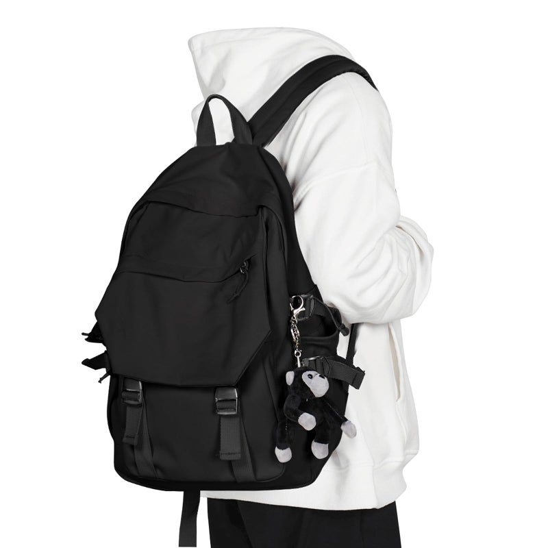 coowoz School Backpack for Men Women College Bookbag Waterproof Lightweight Black Backpack Mochilas Book Bag Rucksack Casual Daypack School Bag for Boys Girls - Image 1