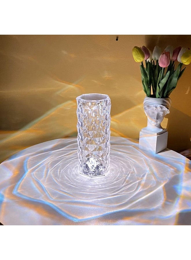BLOOMING TIME Crystal Diamond Table Lamp RGB 16 Colors USB Charging Touch Lamp Bedside Night Light With Remote Control Acrylic Rose Rays Led Ambient Mood Lamp For Bedroom Living Room Guest Room Bar And Restaurant - Image 2