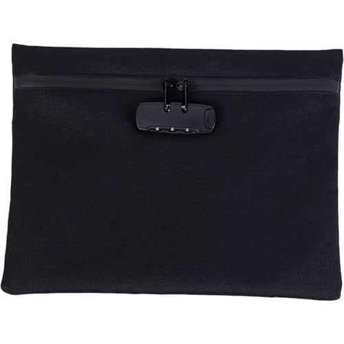 Indusoire Money Purse, Pouch with Lock, Secure Lock Pouch for Travel and Business, Waterproof Money Bag for Cash and Valuables, Compact(9.65 * 6.5in Black) - Image 1