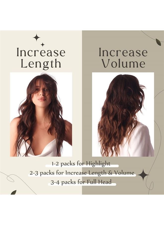 Full Shine Tape in Extensions Human Hair 18 Inch Real Hair Extensions Tape in Human Hair Color 4 Middle Brown Hair Extensions Tape in Human Hair Skin Weft 20 Pieces 50 Grams Glue on Hair  - Image 2