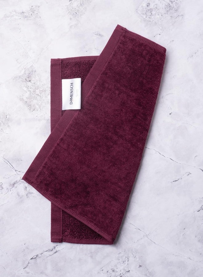 DAMENSCH 100% Cotton Face Towel, Super Soft Gym for Workout, Ultra Absorbent Towel for Women, Quick Dry, Long Lasting Colours Face Towel Set-Midday Maroon III - Image 5