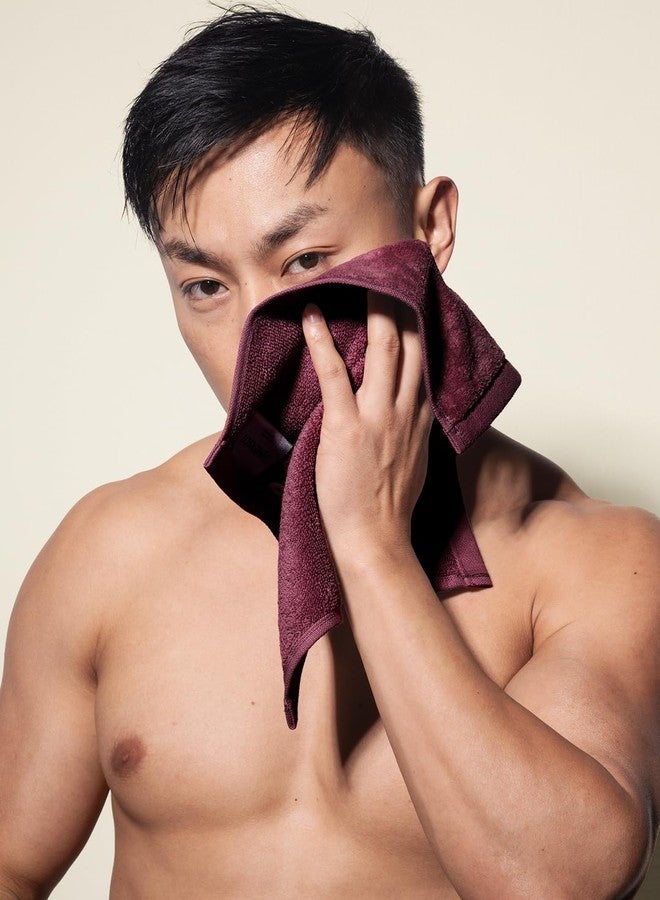 DAMENSCH 100% Cotton Face Towel, Super Soft Gym for Workout, Ultra Absorbent Towel for Women, Quick Dry, Long Lasting Colours Face Towel Set-Midday Maroon III - Image 4
