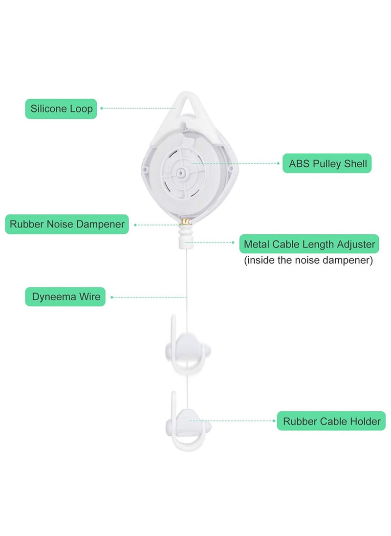 SYOSI - VR Cable Management System, Ceiling Hooks with Retractable Carabiner, KASTWAVE Retractable Ceiling Pulley System for Oculus Quest/Quest 2/HTC Vive/Vive Pro/Oculus Rift/Rift S(6Packs White) - Image 1