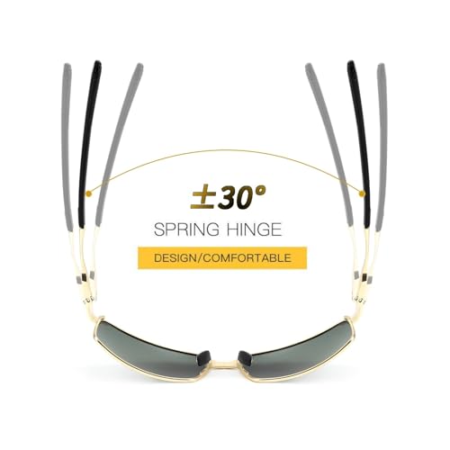Karsaer Men's Polarised Sunglasses Driving Cycling Sports Glasses For Men Sunglasses For Men Stylish E1030,gold,green - Image 4
