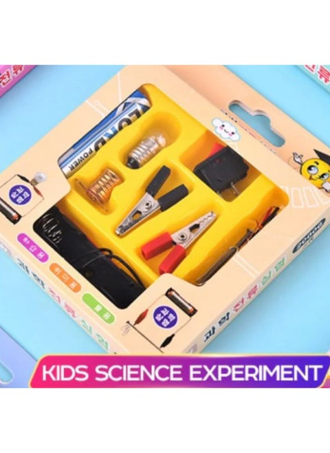 A group of electrical experiments with a “yellow” bulb.