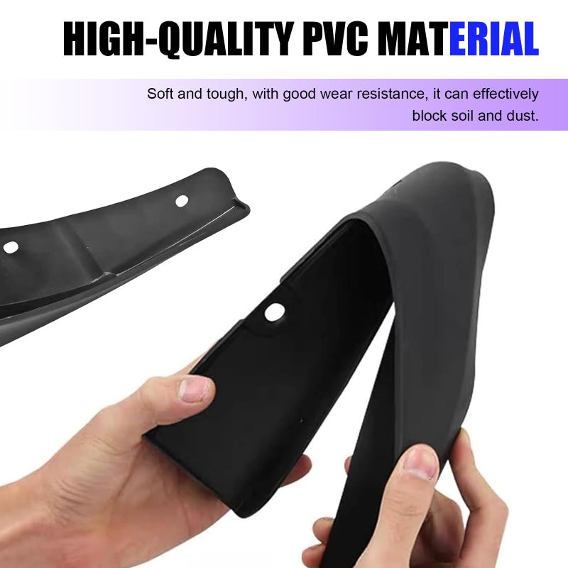 Zosgrew 2 PCS Car Mud Flaps, Splash-Proof Mud Splash Guards Tire Protector, Front and Rear Mudguard Replacement, Universal for Most Sedans (Black #S) - Image 3