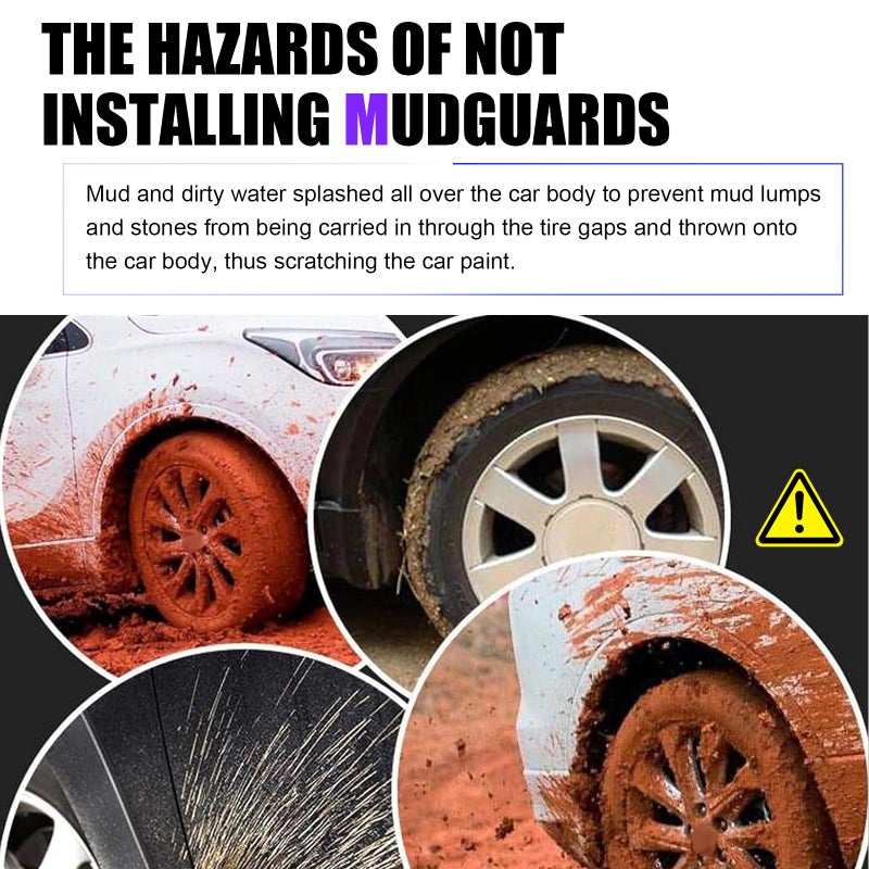 Zosgrew 2 PCS Car Mud Flaps, Splash-Proof Mud Splash Guards Tire Protector, Front and Rear Mudguard Replacement, Universal for Most Sedans (Black #S) - Image 5
