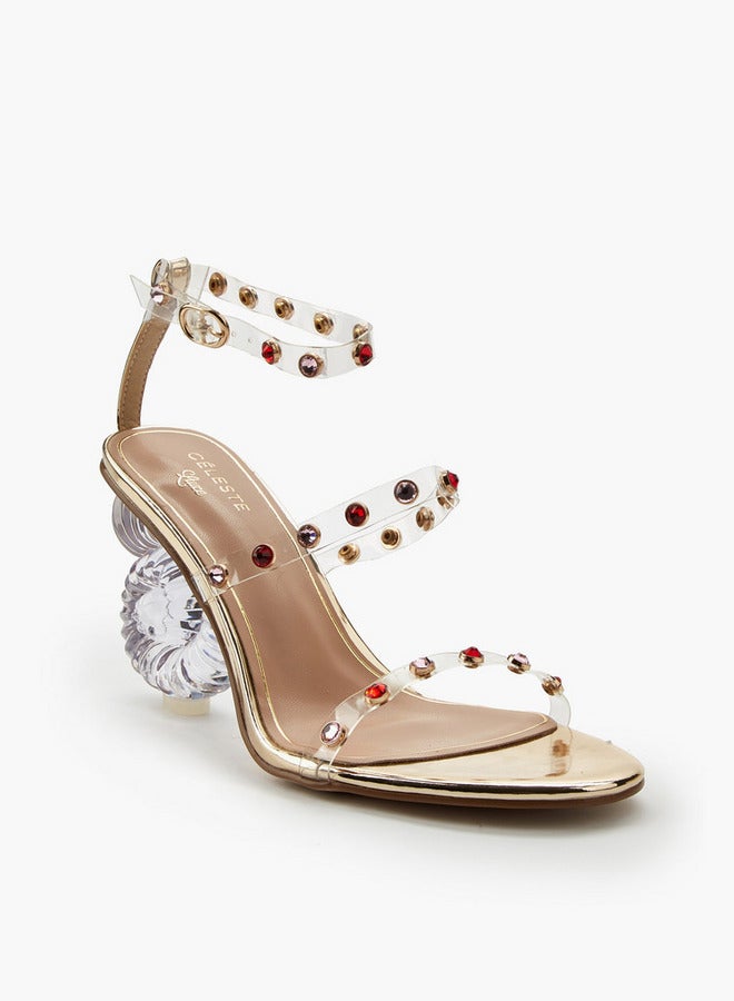 Celeste Women Studded Ankle Strap Sandals - Image 1