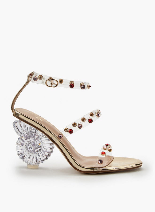 Celeste Women Studded Ankle Strap Sandals - Image 2