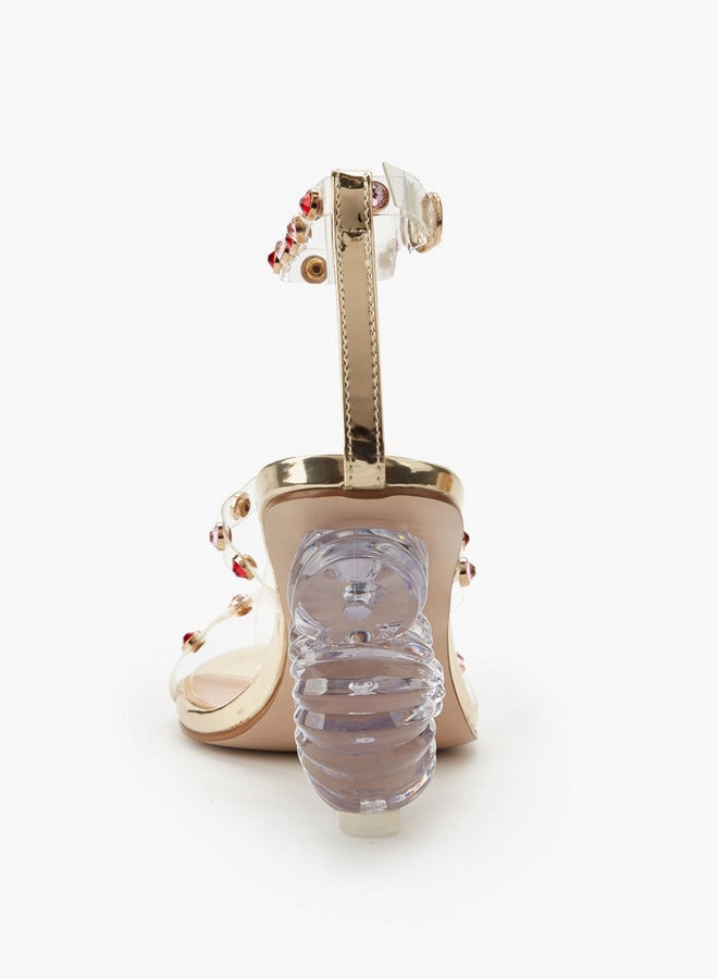 Celeste Women Studded Ankle Strap Sandals - Image 5