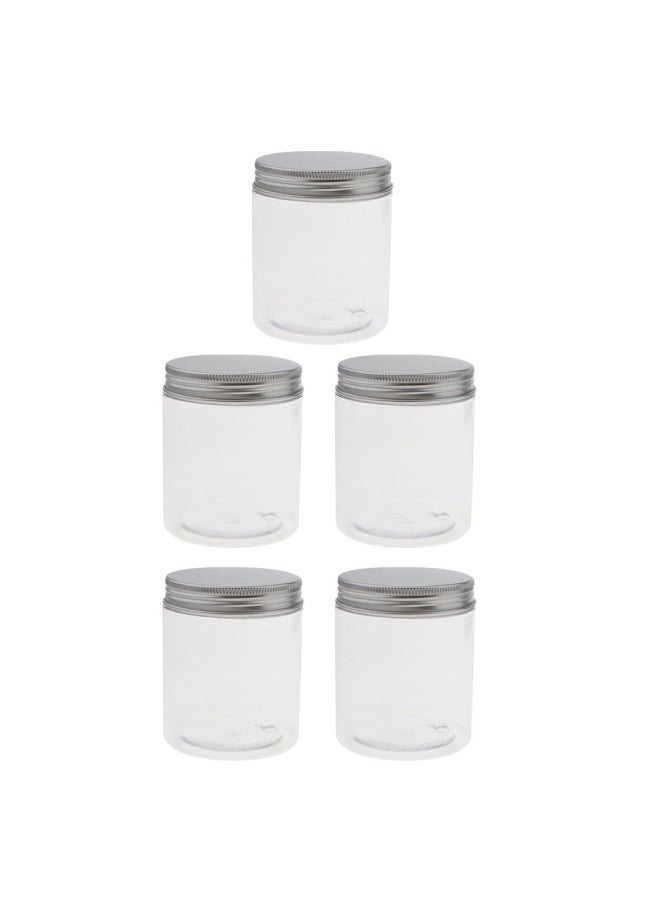 silvercnc 5PCS 250ML Clear Empty Refillable PET Plastic Wide Mouth Cosmetic  - Image 4