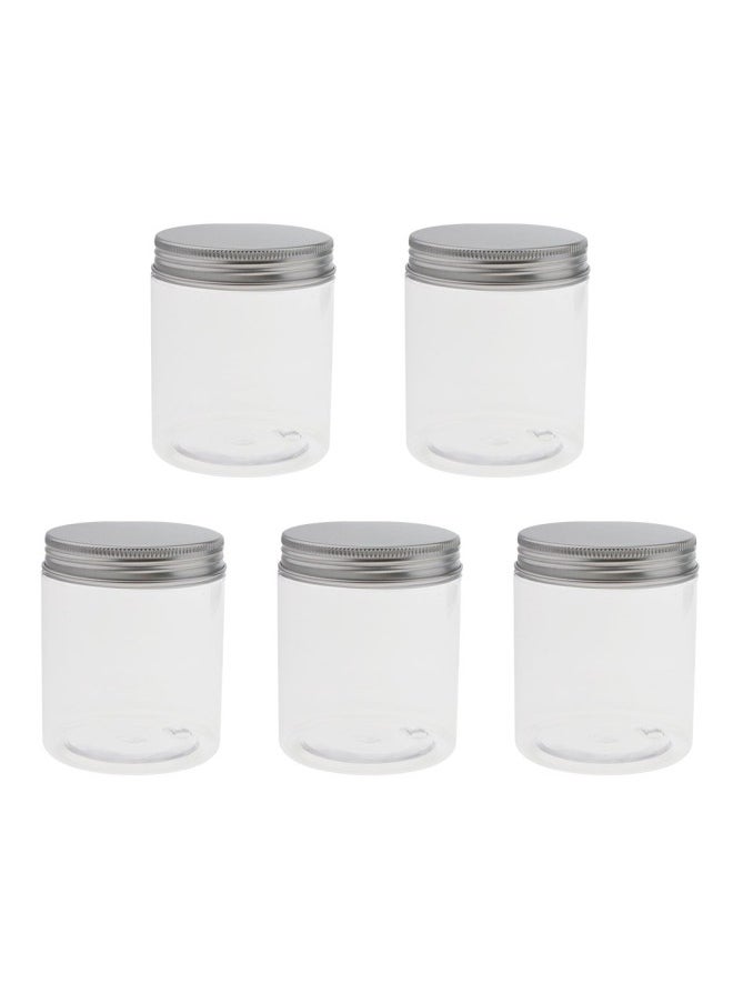 silvercnc 5PCS 250ML Clear Empty Refillable PET Plastic Wide Mouth Cosmetic  - Image 3