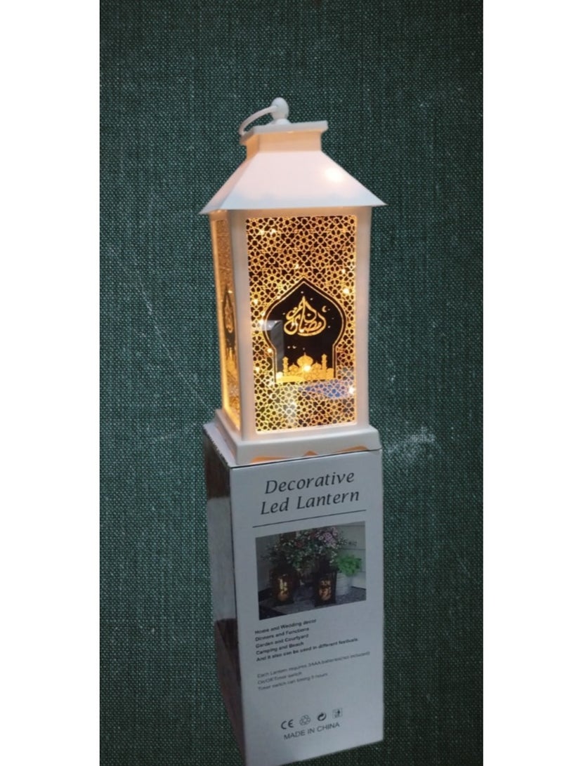 Luminous Ramadan Lantern (Acrylic) That Can Be Hung Or Placed On The Table + Battery Operated Or Direct Electrical Connection With An Adjustable Cord - Decor For The Holy Month Of Ramadan (White, Black) - Image 2