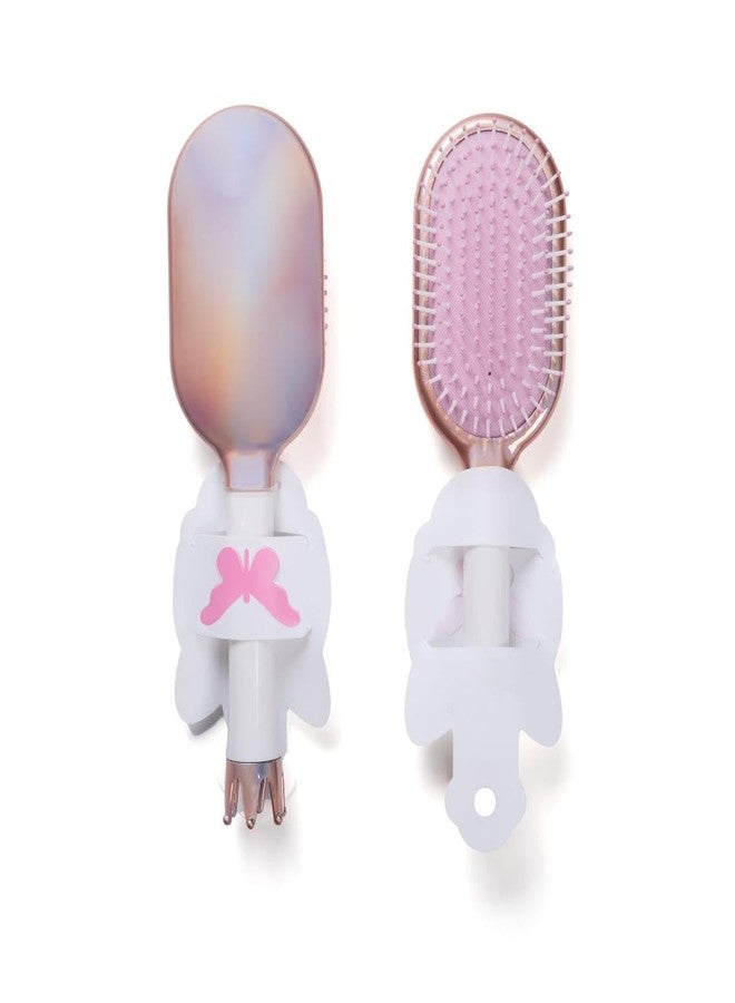 COSLUXE Metallic Oval Rectangular Hair Brush with Crown Handle, Paddle Detangle Hair Brush Comb for Girls, Women Kids/Hair Comb - Girls Gifts - Image 3