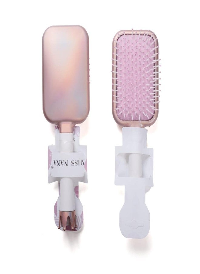 COSLUXE Metallic Oval Rectangular Hair Brush with Crown Handle, Paddle Detangle Hair Brush Comb for Girls, Women Kids/Hair Comb - Girls Gifts - Image 1
