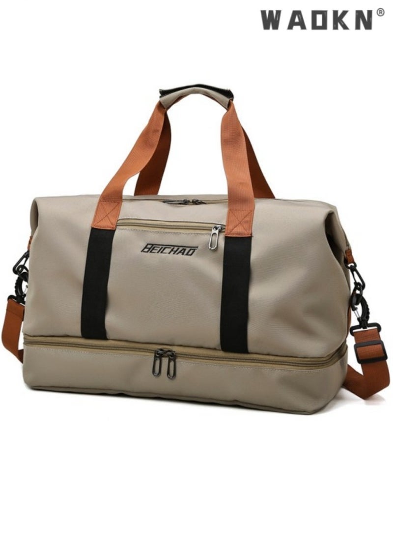 WAOKN Large-capacity Travel Bag Handbag Boarding Luggage Bag Dry and Wet Separation Independent Shoe Compartment Business Trip Fitness Shoulder Bag Gym Sacks - Image 1