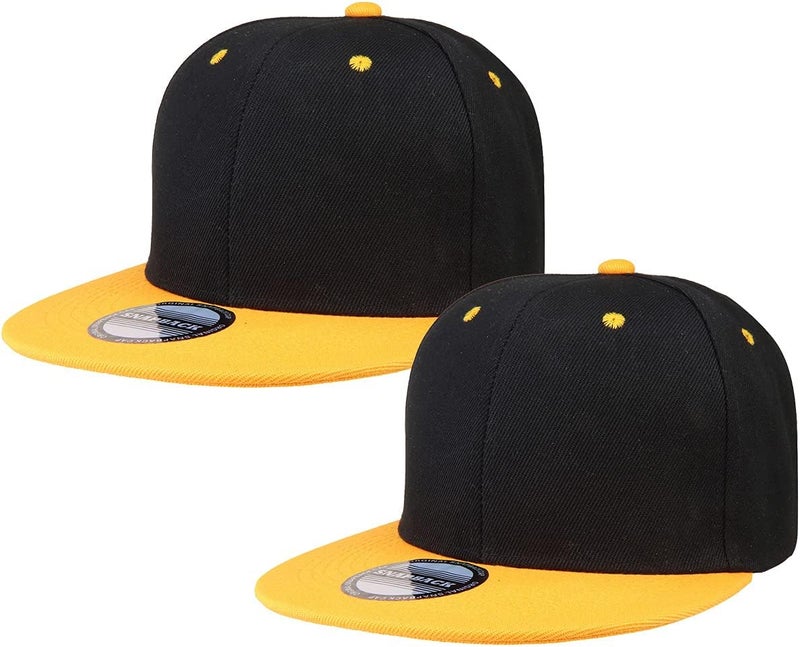 Falari Classic Snapback Hat Cap Hip Hop Style Flat Bill Blank Solid Color Adjustable Size - Image 1