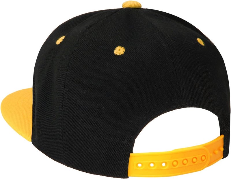 Falari Classic Snapback Hat Cap Hip Hop Style Flat Bill Blank Solid Color Adjustable Size - Image 3
