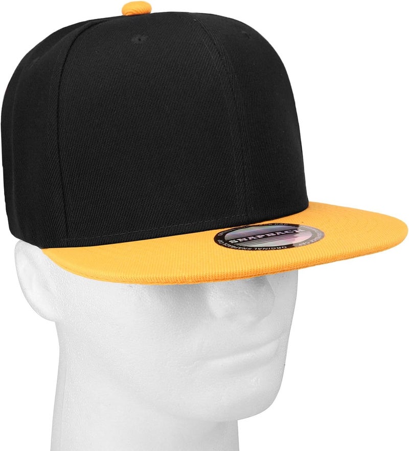 Falari Classic Snapback Hat Cap Hip Hop Style Flat Bill Blank Solid Color Adjustable Size - Image 5