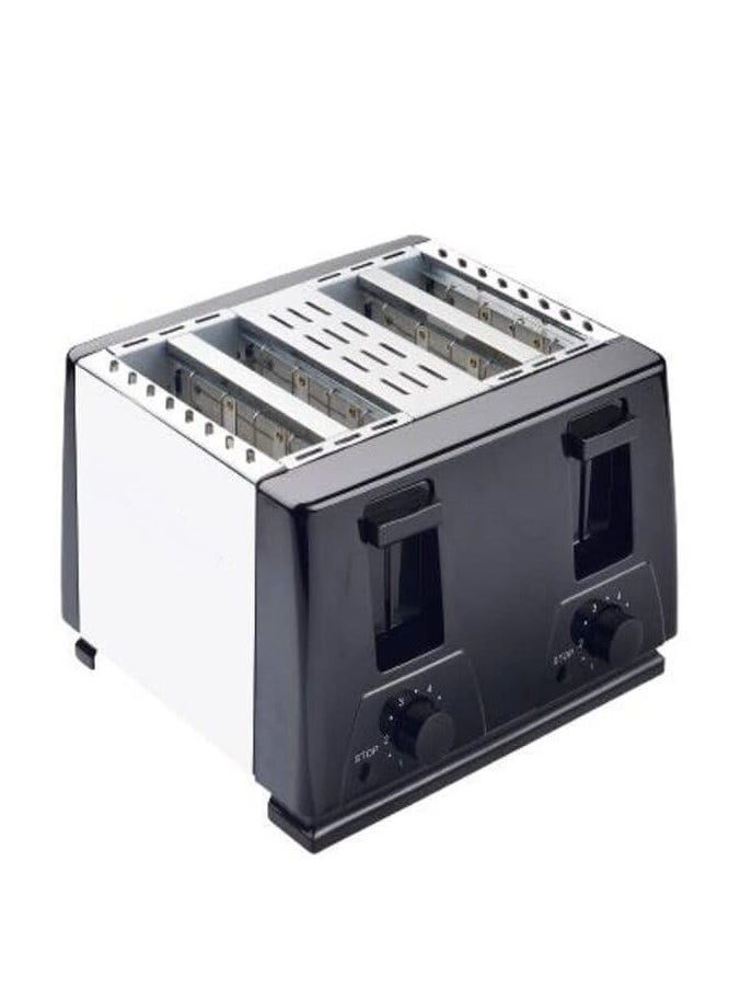 Generic 4 Slice Toaster with 2 Adjustable Browning Control knob, Stop Function & Removable Crumb Tray Breakfast Maker Stainless Steel Bread Toaster  - Image 3