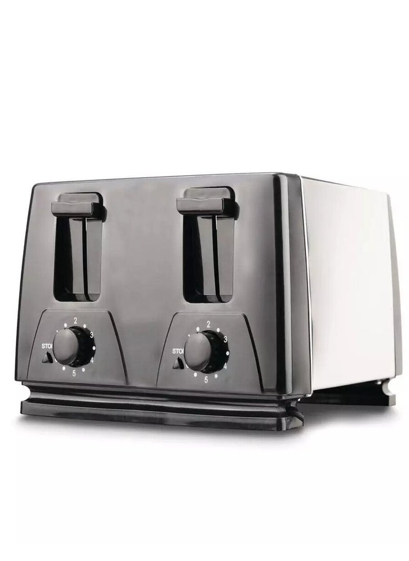 Generic 4 Slice Toaster with 2 Adjustable Browning Control knob, Stop Function & Removable Crumb Tray Breakfast Maker Stainless Steel Bread Toaster  - Image 4