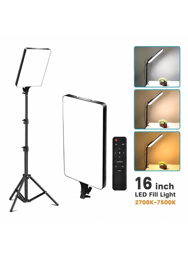 16 Inch LED Video Light Panel, CRI 96+ Soft Studio Light, Look Better on Camera, No Harsh Shadows, Adjustable 2700K-7500K for Streaming, Vlog & Photography - Image 1