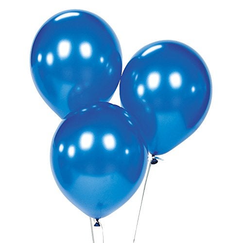 Evisha White & Blue 3D Latex Mettalic Big Size Long Lasting Party Decoration Balloons 100 pcs - Image 4