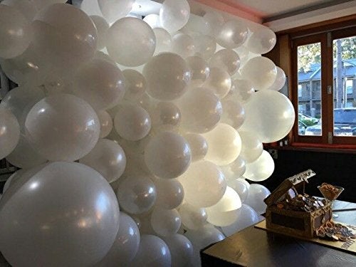 Evisha White & Blue 3D Latex Mettalic Big Size Long Lasting Party Decoration Balloons 100 pcs - Image 2