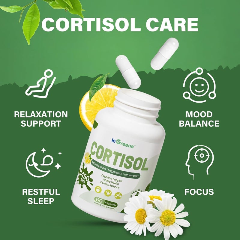 inGreens Cortisol Supplement 15 in 1 Cortisol Manager with Ashwagandha LTheanine MagnesiumSupports Cortisol Health  RelaxationStress Management  Restful Sleep 60 Capsules - Image 3