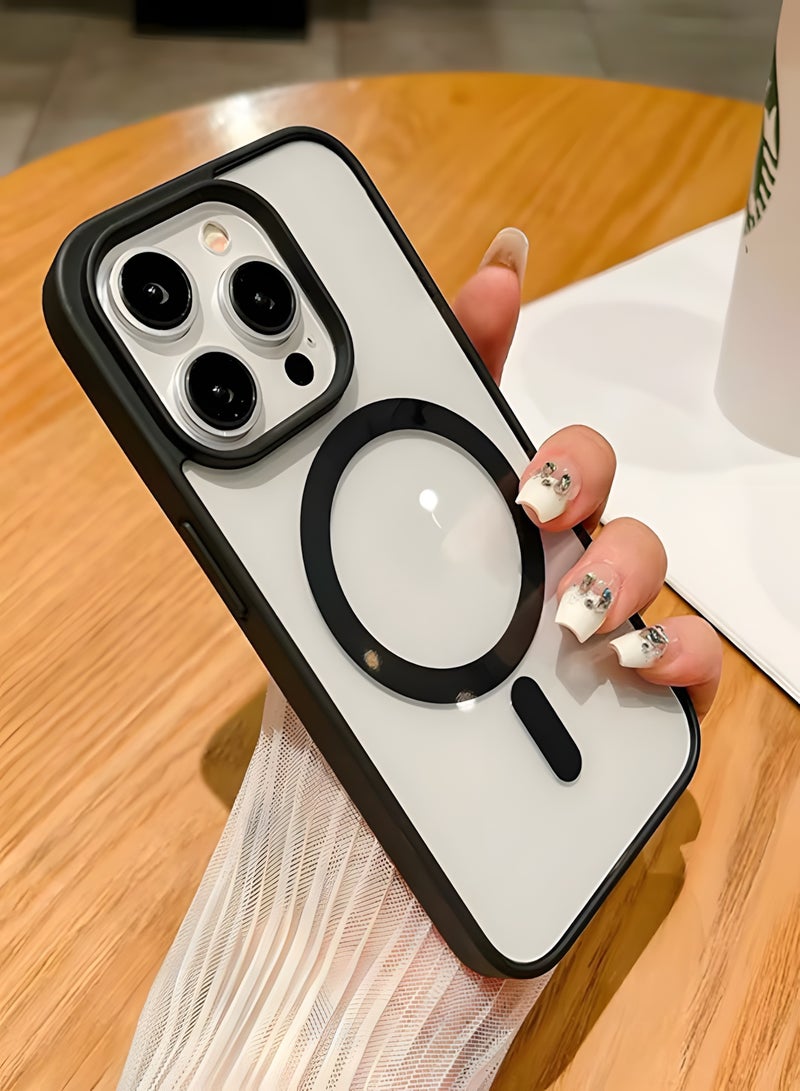 Magsafe Case for iPhone 14 Pro Max Magsafe Clear Cover Magnetic Wireless Charging Support, Shockproof Protection, Scratch-Resistant for iPhone 14 Pro Max - Black - Image 3