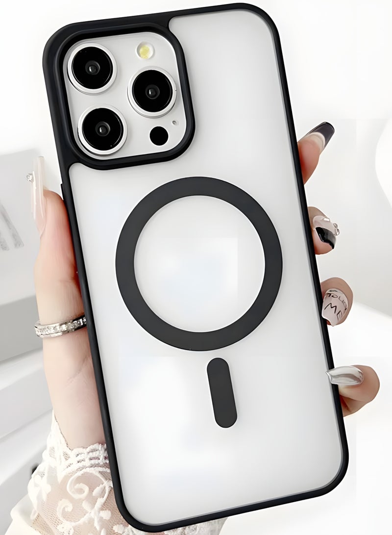 Magsafe Case for iPhone 14 Pro Max Magsafe Clear Cover Magnetic Wireless Charging Support, Shockproof Protection, Scratch-Resistant for iPhone 14 Pro Max - Black - Image 2