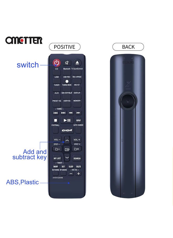 OMETTER - AH59-02694B Remote Control for Samsung Mini Hi-Fi Component Audio System MX-J630 MX-J730 MX-JS5000 MX-JS5500 MXJ630 MXJ730 - Image 1