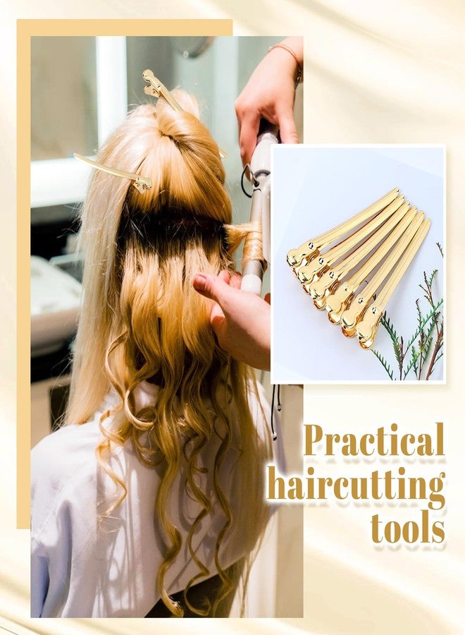 Dizila 20 Pieces 9.5cm/3.7" Long KC Gold Metal Professional Hair Salon Alligator Hair Styling Clips with Holes Duckbill Hair Sectioning Clips Hair Barrettes Accessories for Women Girls Teens - Image 5