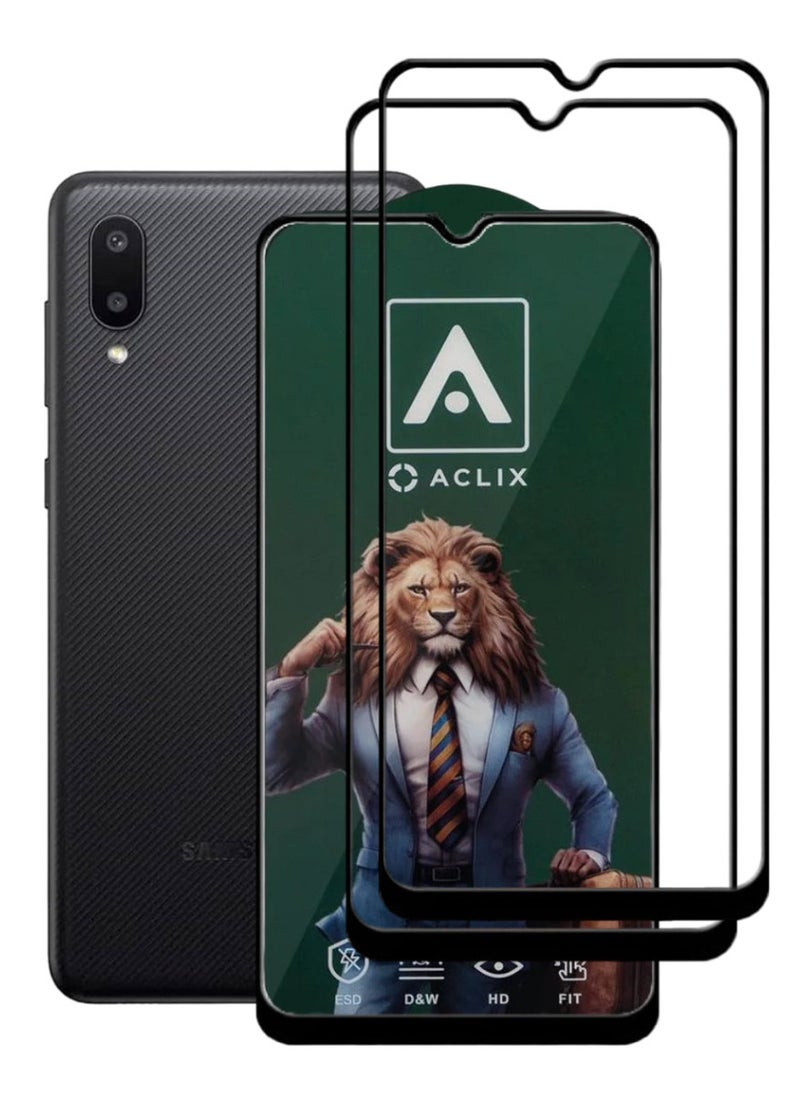 ACLIX 2 Pieces Antistatic ESD Dustproof Premium Quality High Definition Tempered Glass Screen Protector Designed For Samsung Galaxy A02 - Image 1
