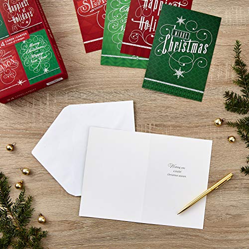 Hallmark Image Arts Christmas Boxed Cards Assortment, Elegant Lettering (4 Designs, 24 Cards with Envelopes) - Image 2