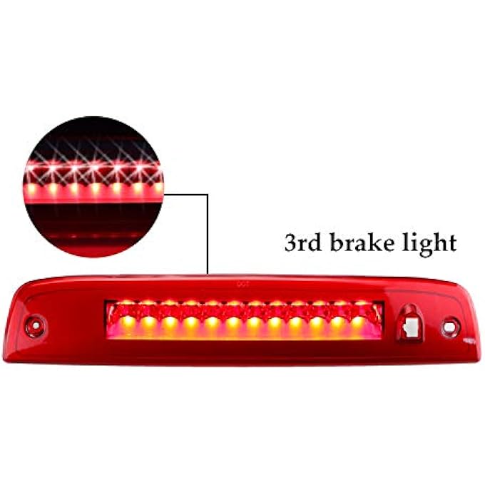 Tresound For 20032016 Ford Expedition  Lincoln Navigator Led 3Rd Third Brake Light High Mount Stop Lamp Chrome Housing Red Lens - Image 4