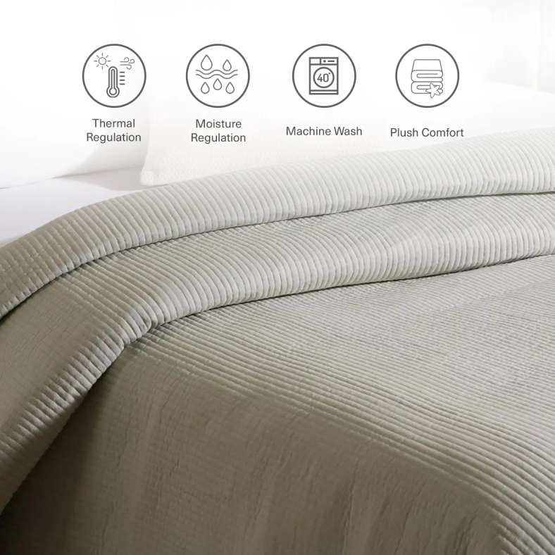 Pan Home Eucalel Quilted Bedspread 160x220cm - Mercury - Image 5