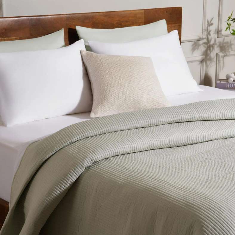 Pan Home Eucalel Quilted Bedspread 160x220cm - Mercury - Image 2
