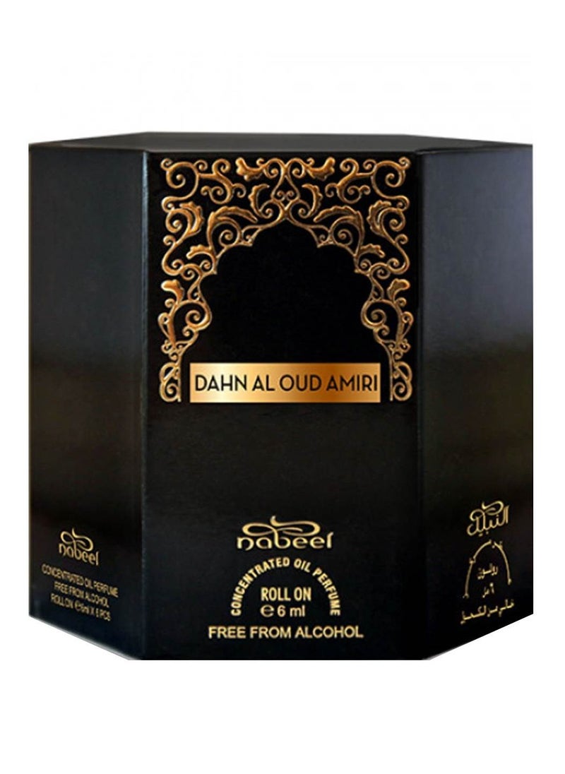 Nabeel 6 Pcs Nabeel Dahn Al Oud Amiri Alcohol Free Roll On Oil Perfume 6ML  - Image 3
