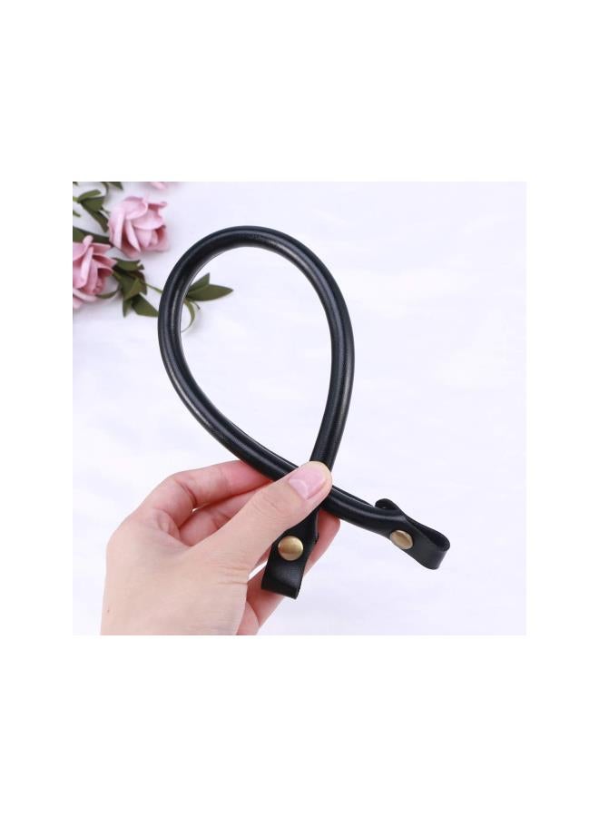 klarako 2PCS Leather Purse Handles PU Leather Purses Straps Shoulder Bag Strap Replacement Handles (Black)  - Image 2