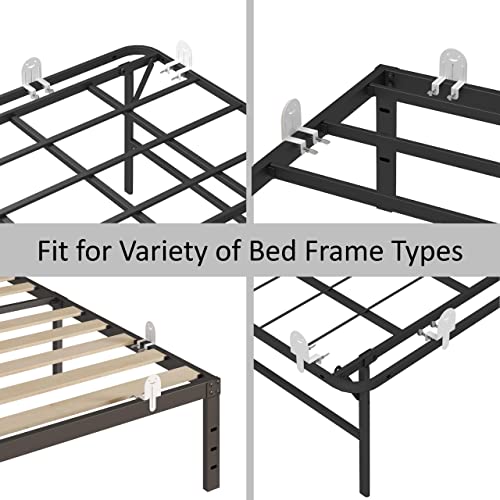 Upcanso 6 PCS Mattress Non Slip Gaskets Metal Pad Helps Stop Mattress and Topper from Sliding, Easy to Install, Strong Durable Iron Baffle Grips Prevent Slipping, White - Image 3