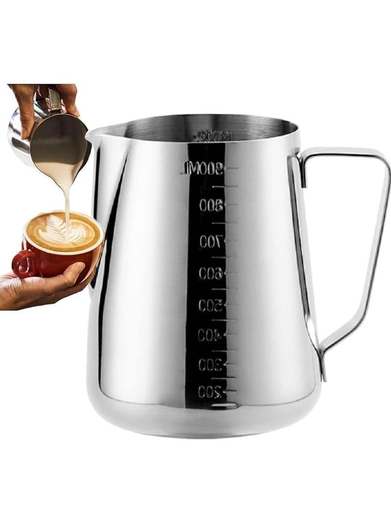 Stainless Steel Milk Frothing Pitcher Coffee Espresso Frothing Jug 900ml