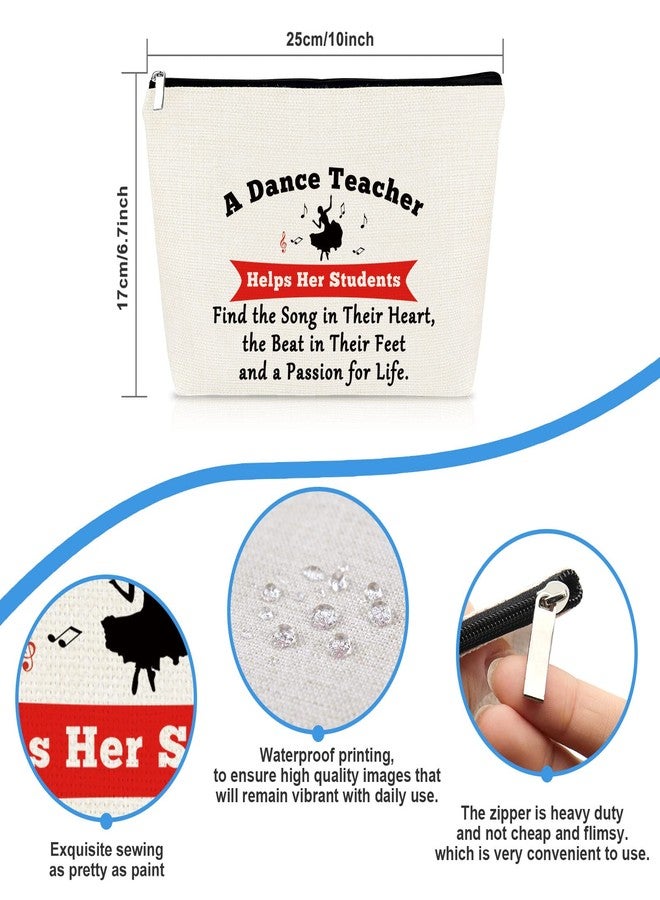 Mikela Dance Teacher Appreciation Gift for Women Makeup Bag Dancer Cosmetic Bags Dancer Gifts Dance Team Coach Gift Thanksgiving Christmas Birthday Gifts for Dance Teachers Thank You Gifts Travel Pouch - Image 2