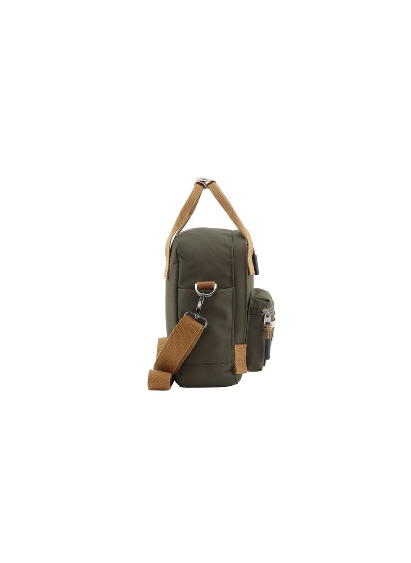 NATIONAL GEOGRAPHIC National Geographic LEGEND Mini Utility Bag Khaki For Men and Women, Durable Water Resistant Multi Function Casual Shoulder Bag/Lunch Box Bag With Top Handle/Removable Strap  - Image 4