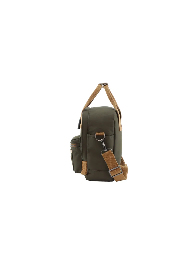 ناشيونال چيوغرافيك National Geographic LEGEND Mini Utility Bag Khaki For Men and Women, Durable Water Resistant Multi Function Casual Shoulder Bag/Lunch Box Bag With Top Handle/Removable Strap